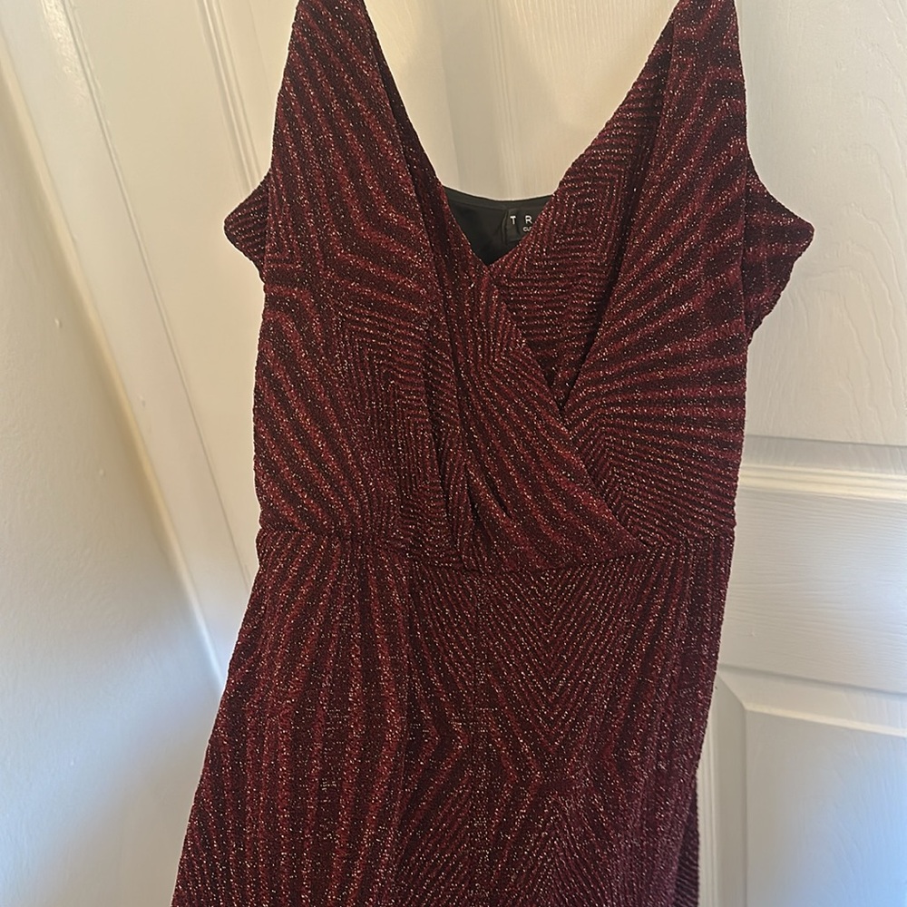 Maroon sparkly jumpsuit holiday